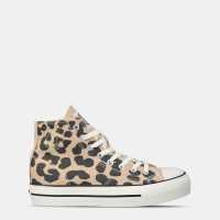 Soulcal Платнени Кецове Canvas High Top Platform Trainers Womens Leopard 