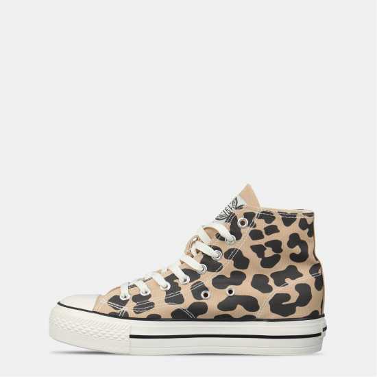 Soulcal Платнени Кецове Canvas High Top Platform Trainers Womens Leopard 