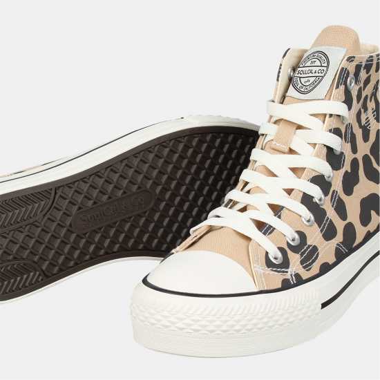 Soulcal Платнени Кецове Canvas High Top Platform Trainers Womens Leopard 
