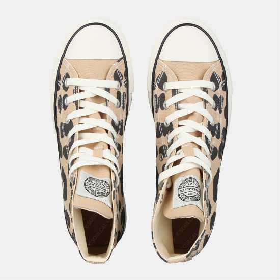 Soulcal Платнени Кецове Canvas High Top Platform Trainers Womens Leopard 