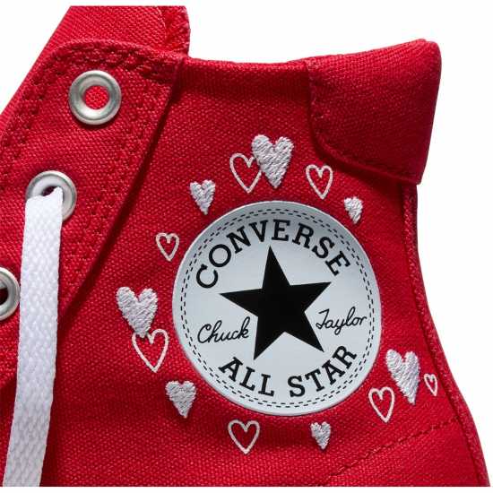 Converse Women's Day One Pit Canvas High-Top Trainers Red/White Converse Women's Day One Pit Canvas High-Top Trainers Red/White