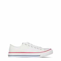 Wide Fit Canvas Trainer White Дамски платненки и гуменки