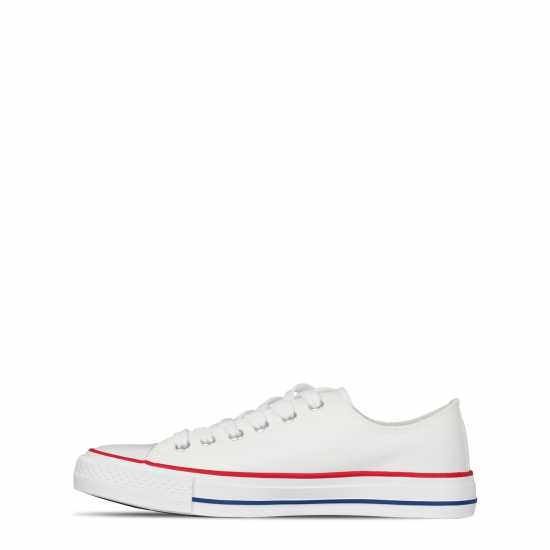 Wide Fit Canvas Trainer White Дамски платненки и гуменки
