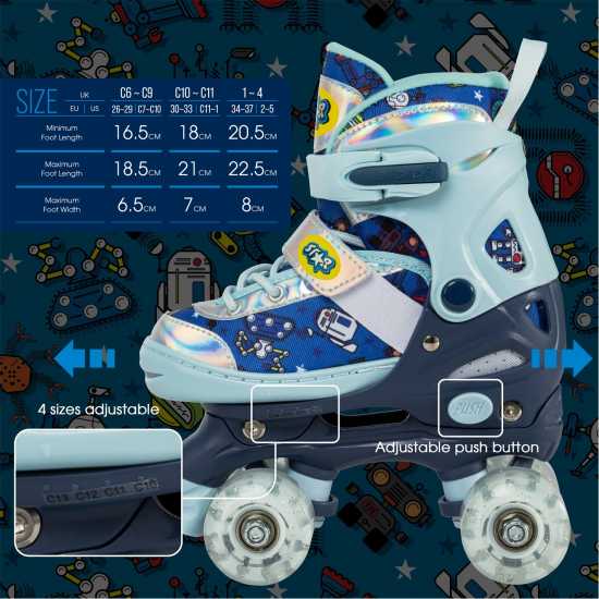 Star Rollerskates For Kids With Light Up Wheels  Детски ролкови кънки