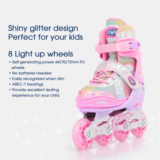 Star Ролери Inline Skates With Led Wheel Kids  