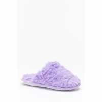 Fluffy Mule Slipper Purple Чехли