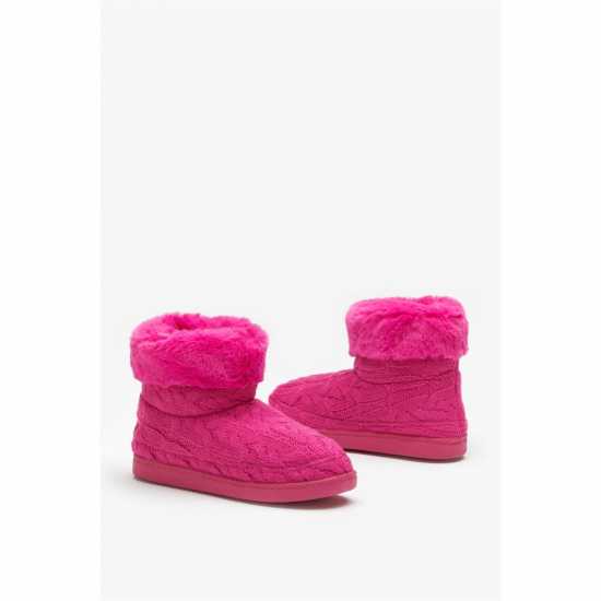 Be You Studio Girls Cable Knit Slipper Boot  