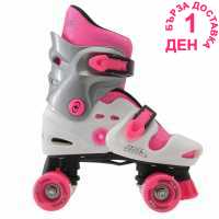 No Fear Ролкови Кънки Момичета Quad Skates Girls White/Pink Детски ролкови кънки