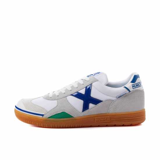 Мъжки футболни бутонки Munich Gresca Indoor Football Shoes Бяло/Синьо Munich Gresca Indoor Football Shoes Бяло/Синьо Мъжки футболни бутонки