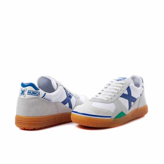 Мъжки футболни бутонки Munich Gresca Indoor Football Shoes Бяло/Синьо Munich Gresca Indoor Football Shoes Бяло/Синьо Мъжки футболни бутонки