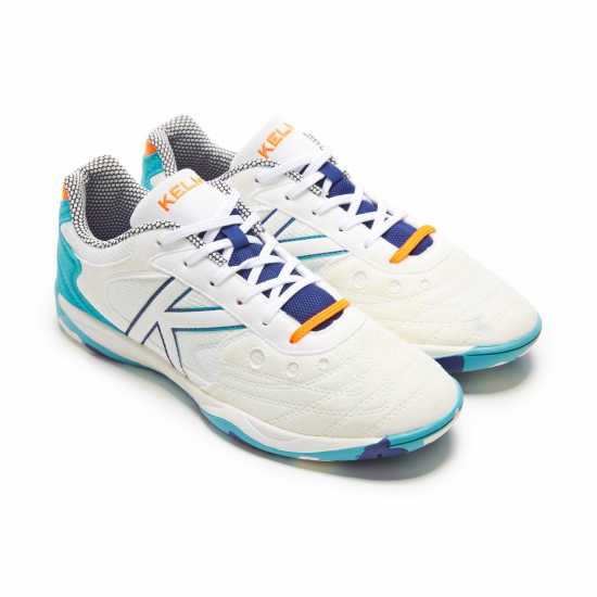 Мъжки футболни бутонки Kelme Copa Indoor Football Boots Бяло/Аква Kelme Copa Indoor Football Boots Бяло/Аква Мъжки футболни бутонки