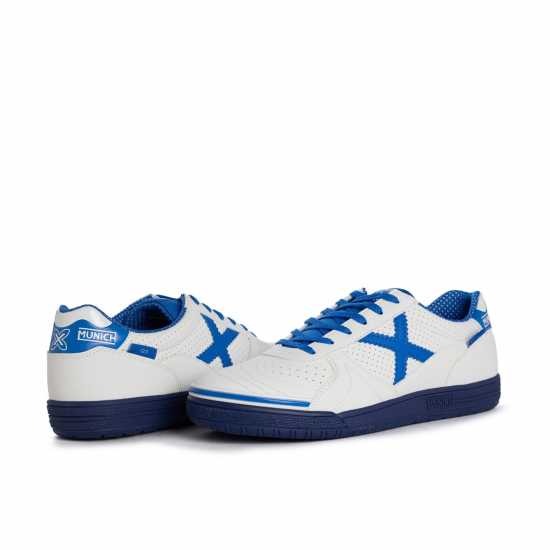 Мъжки футболни бутонки Munich G3 Profit Indoor Football Shoes Бяло/Морско синьо Munich G3 Profit Indoor Football Shoes Бяло/Морско синьо Мъжки футболни бутонки