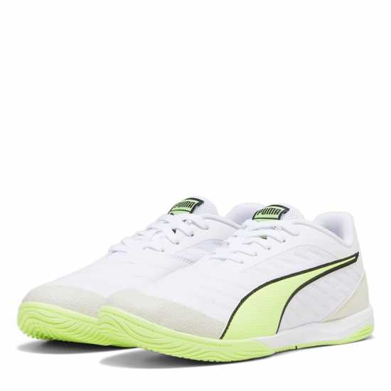 Puma Мъжки Футболни Бутонки Ibero Iv Indoor Football Boots Mens White/Green Мъжки футболни бутонки
