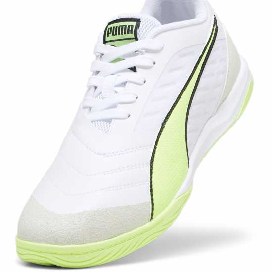 Puma Мъжки Футболни Бутонки Ibero Iv Indoor Football Boots Mens White/Green Мъжки футболни бутонки