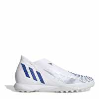 Adidas Predator .3 Laceless Astro Turf Trainers White/Blue Футболни стоножки