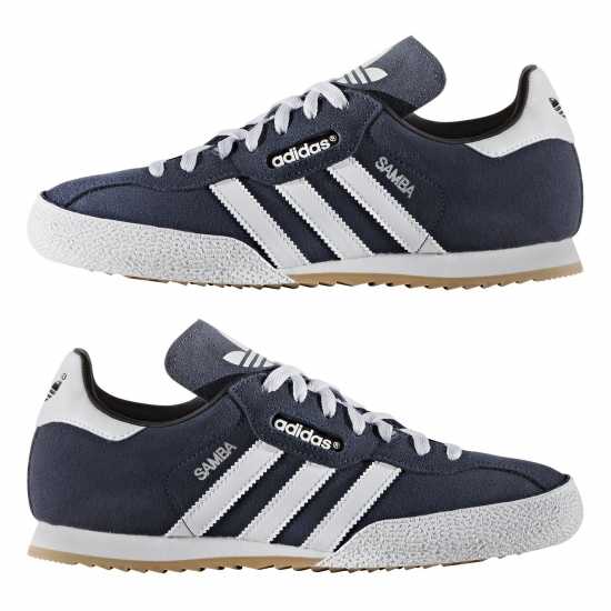 Adidas Мъжки Велурени Маратонки Originals Samba Suede Trainers Mens Морско синьо/Бяло Мъжки маратонки