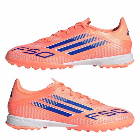Adidas F50 League Adults Astro Turf Football Boots Оранжево/Синьо 