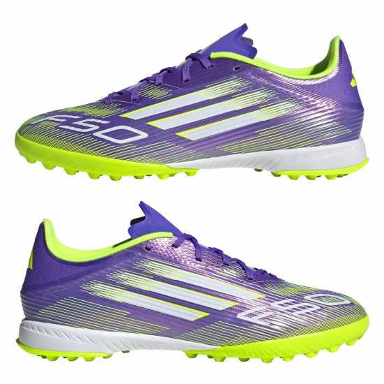 Мъжки футболни бутонки Adidas F50 League Adults Astro Turf Football Boots Purple/White Adidas F50 League Adults Astro Turf Football Boots Purple/White Мъжки футболни бутонки