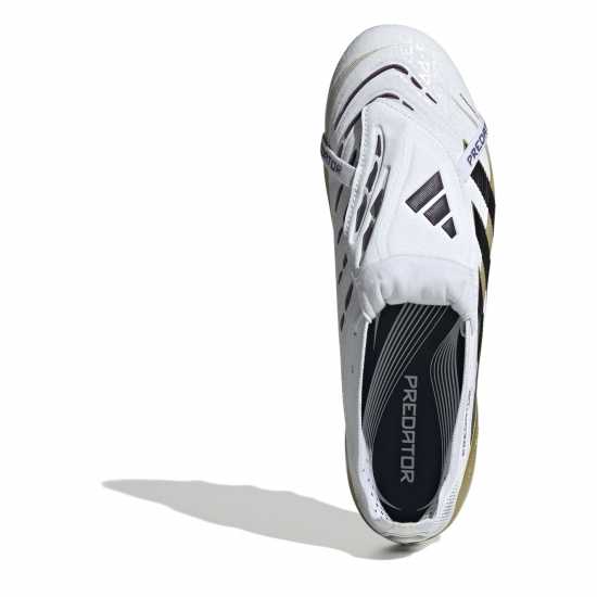 Мъжки футболни бутонки Adidas Predator Fold-Over Tongue Mens Astro Turf Football Boots Бяло/Черно/Злато Adidas Predator Fold-Over Tongue Mens Astro Turf Football Boots Бяло/Черно/Злато Мъжки футболни бутонки