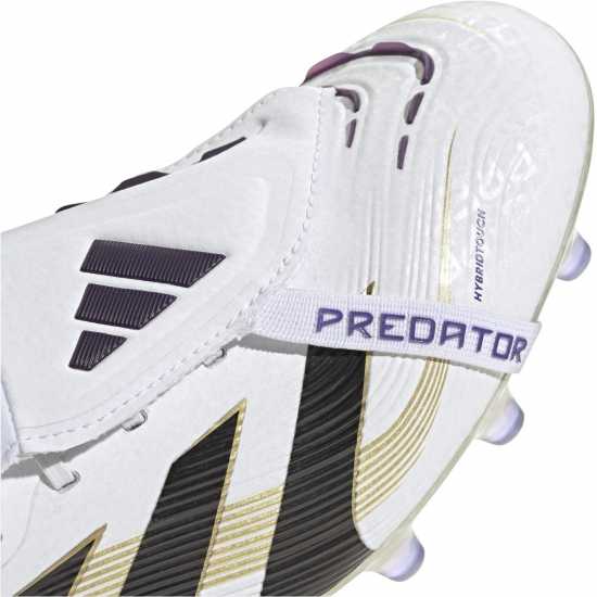 Мъжки футболни бутонки Adidas Predator Fold-Over Tongue Mens Astro Turf Football Boots Бяло/Черно/Злато Adidas Predator Fold-Over Tongue Mens Astro Turf Football Boots Бяло/Черно/Злато Мъжки футболни бутонки