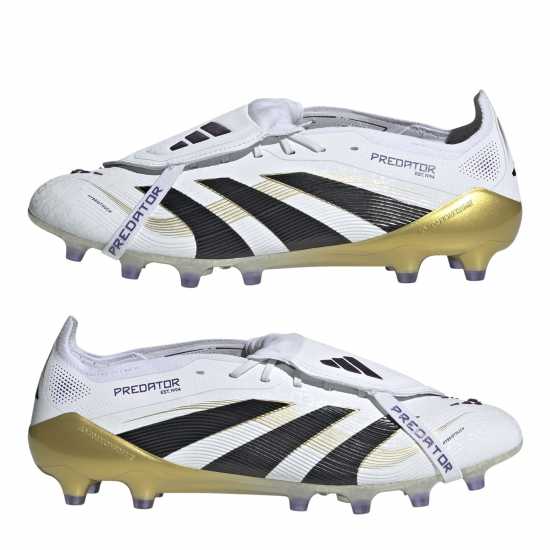 Мъжки футболни бутонки Adidas Predator Fold-Over Tongue Mens Astro Turf Football Boots Бяло/Черно/Злато Adidas Predator Fold-Over Tongue Mens Astro Turf Football Boots Бяло/Черно/Злато Мъжки футболни бутонки