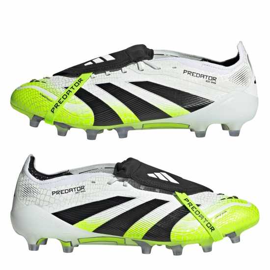 Adidas Predator Fold-Over Tongue Mens Astro Turf Football Boots White/Blk/Lemon Мъжки футболни бутонки