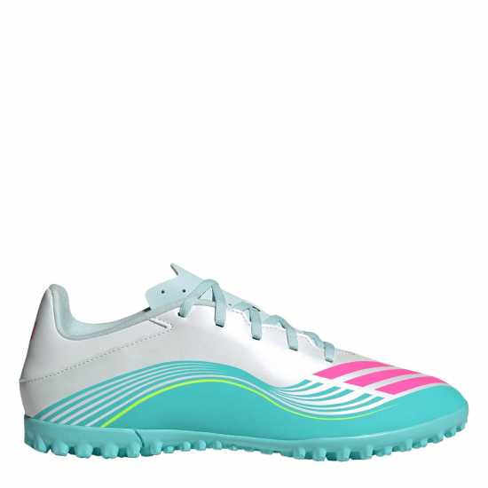 Adidas F50 Club Astro Adults Turf Football Boots Wht/Pink/Blue 