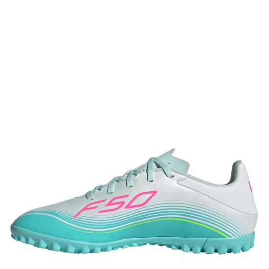 Adidas F50 Club Astro Adults Turf Football Boots Wht/Pink/Blue 