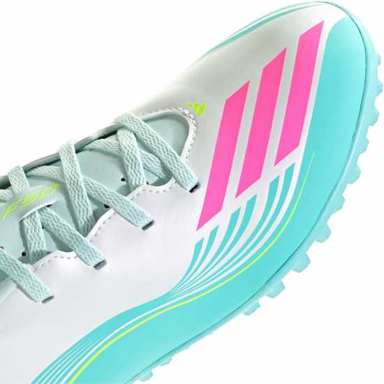 Adidas F50 Club Astro Adults Turf Football Boots Wht/Pink/Blue 