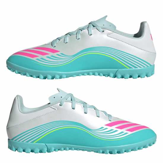 Adidas F50 Club Astro Adults Turf Football Boots Wht/Pink/Blue 