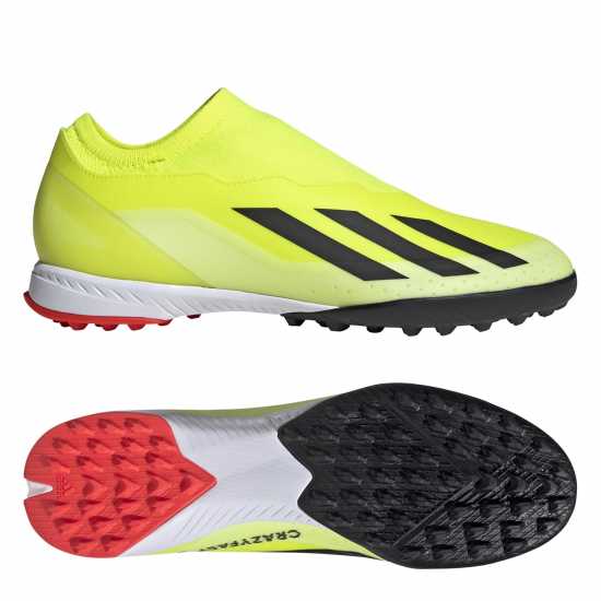 Adidas X Crazyfast League Laceless Astro Turf Football Boots Жълто/Черно/Бяло Футболни стоножки