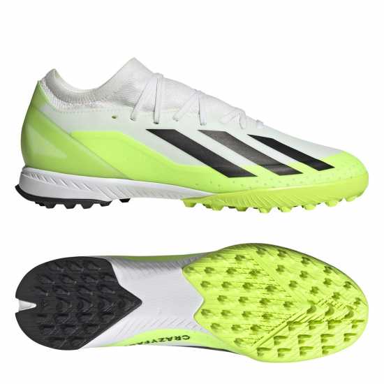 Adidas X Crazyfast League Turf Football Boots Бяло/Черно/Лимон Футболни стоножки