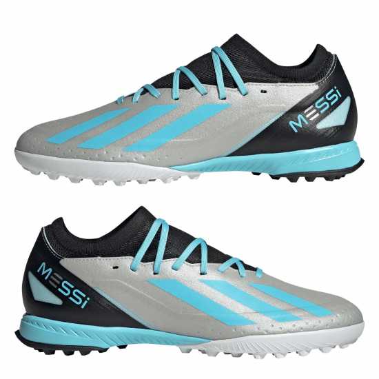 Adidas X Crazyfast League Turf Football Boots Silver/Blue/Blk Футболни стоножки