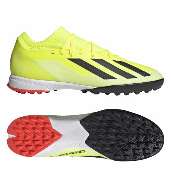 Adidas X Crazyfast League Turf Football Boots Жълто/Черно/Бяло Футболни стоножки