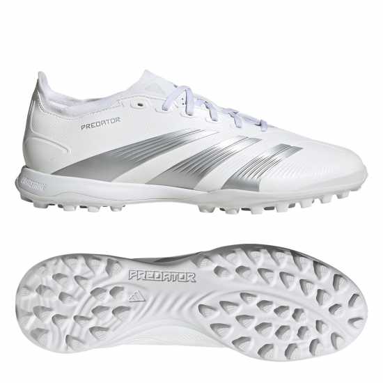 Мъжки футболни бутонки Adidas Predator 24 League Low Turf Football Boots White/Silver Adidas Predator 24 League Low Turf Football Boots White/Silver Мъжки футболни бутонки