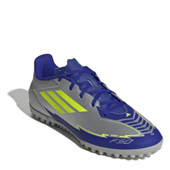 Adidas F50 Adults Club Astro Turf Football Boots Сребро/Синьо 