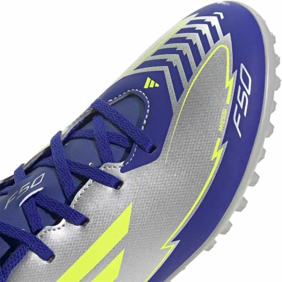 Adidas F50 Adults Club Astro Turf Football Boots Сребро/Синьо 