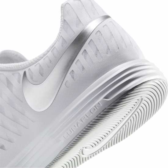 Мъжки футболни бутонки Nike Lunargato Ii Indoor Court Low Top Football Boots Adults White/Chrome Nike Lunargato Ii Indoor Court Low Top Football Boots Adults White/Chrome Мъжки футболни бутонки