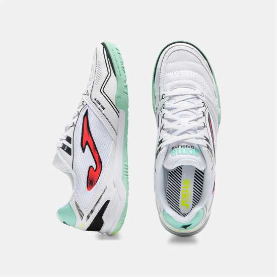 Joma Маратонки За Футбол В Зала Dribling 721 Indoor Football Trainers White/Turq Joma Маратонки За Футбол В Зала Dribling 721 Indoor Football Trainers White/Turq