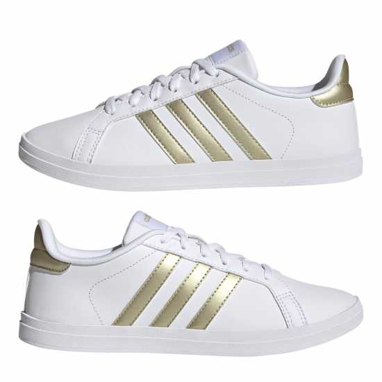 Adidas Courtpoint Trainers Womens White/Gold Дамски маратонки