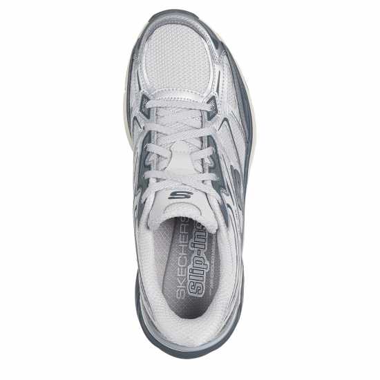 Skechers Маратонки Без Връзки Metallic Overlay Mesh Slip On Trainers Сребърно Skechers Маратонки Без Връзки Metallic Overlay Mesh Slip On Trainers Сребърно