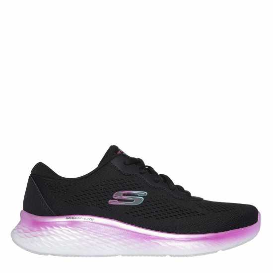 Skechers Engineered Mesh Lace-Up Iridescent Low-Top Trainers Черно/Лилаво 