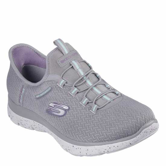 Skechers Дамски Маратонки Slip-Ins Waterproof: Summits Ladies Trainers Сиво/Аква Skechers Дамски Маратонки Slip-Ins Waterproof: Summits Ladies Trainers Сиво/Аква