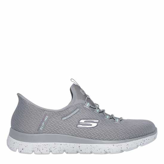 Skechers Дамски Маратонки Slip-Ins Waterproof: Summits Ladies Trainers Сиво/Аква Skechers Дамски Маратонки Slip-Ins Waterproof: Summits Ladies Trainers Сиво/Аква
