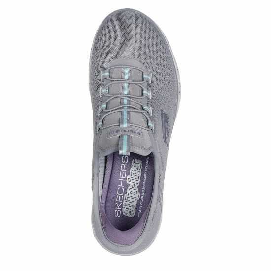 Skechers Дамски Маратонки Slip-Ins Waterproof: Summits Ladies Trainers Сиво/Аква Skechers Дамски Маратонки Slip-Ins Waterproof: Summits Ladies Trainers Сиво/Аква