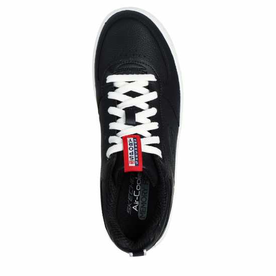 Skechers Women's Leather Overlay Lace-Up Air Cool Low-Top Trainers  