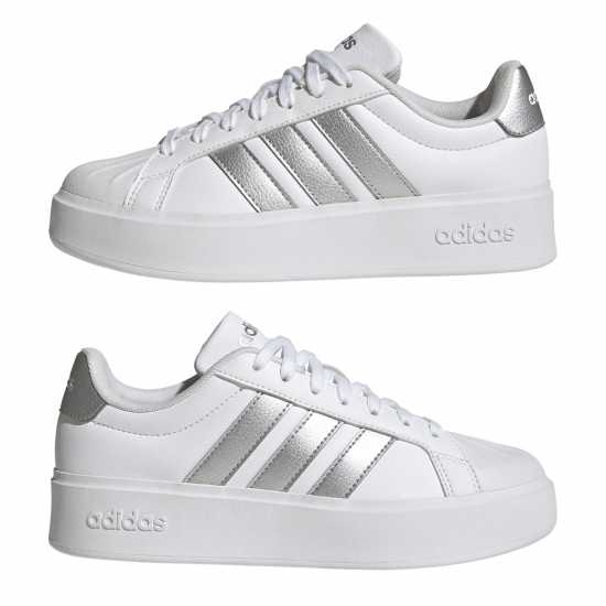 Adidas Мъжки Маратонки Streetalk Bold Womens Trainers Бяло/сребро Adidas Мъжки Маратонки Streetalk Bold Womens Trainers Бяло/сребро