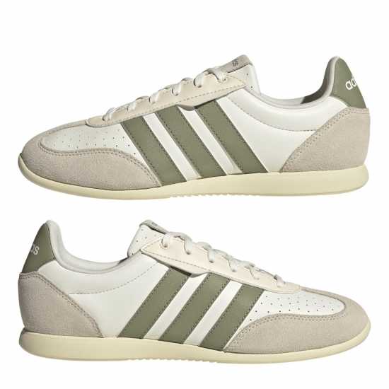 Adidas Women's Low-Top Trainers Off White/Green Adidas Women's Low-Top Trainers Off White/Green