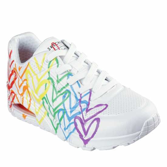 Skechers Women's Goldcrown Mylar Embroidery Low-Top Trainers White/Mutli 