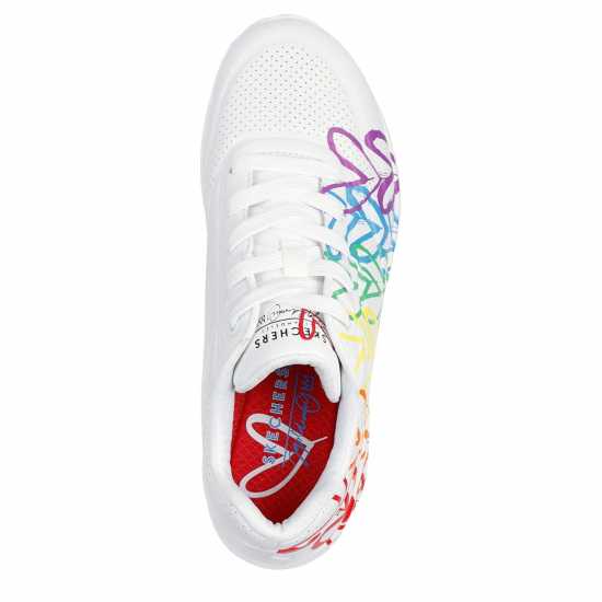 Skechers Women's Goldcrown Mylar Embroidery Low-Top Trainers White/Mutli 